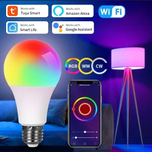Akıllı WiFi LED Ampuller 220V 110V 10W 15W 20W E27 Alexa LED Lamba RGB Akıllı Yaşam APP Google Montajlı Ses Kontrolü