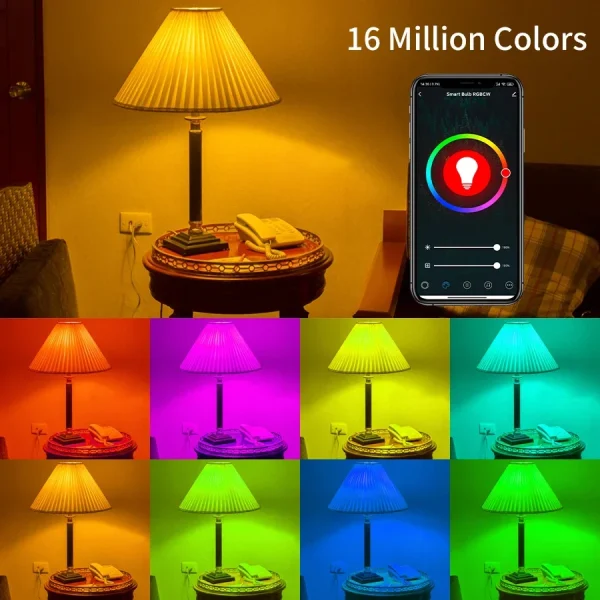 Akıllı WiFi LED Ampuller 220V 110V 10W 15W 20W E27 Alexa LED Lamba RGB Akıllı Yaşam APP Google Montajlı Ses Kontrolü - Görsel 2